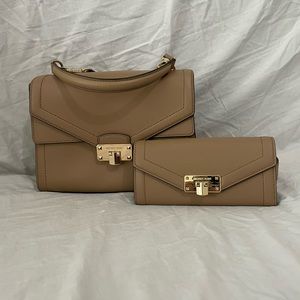 Michael Kors Kingsley Medium Satchel with matching wallet